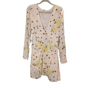 Free People Cream Babydoll Style Mini Dress sz L